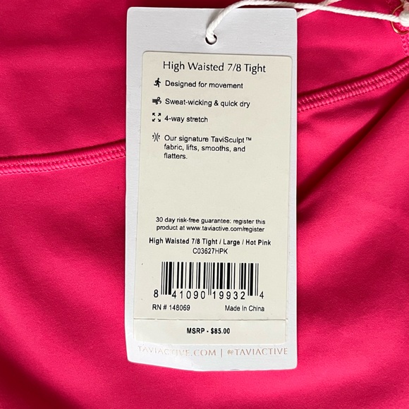 Tavi High Waisted 7/8 Tight Leggings in Hot Pink - Picture 4 of 4